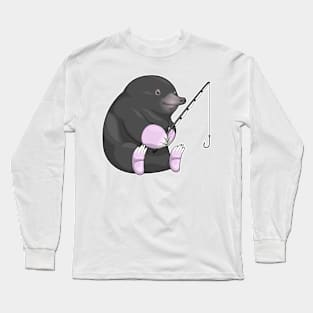 Mole Fisher Fishing rod Long Sleeve T-Shirt